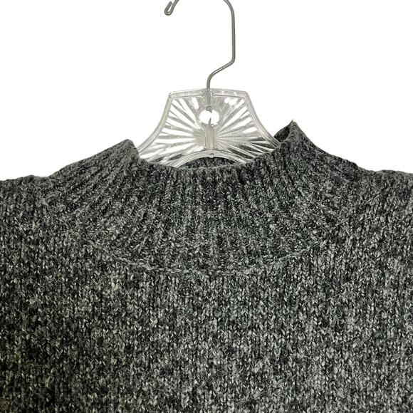 MIchael Kors Two Tone Colorblock Mock Neck Wool Blend Sweater Gray M EUC  (3006) - Picture 4 of 8
